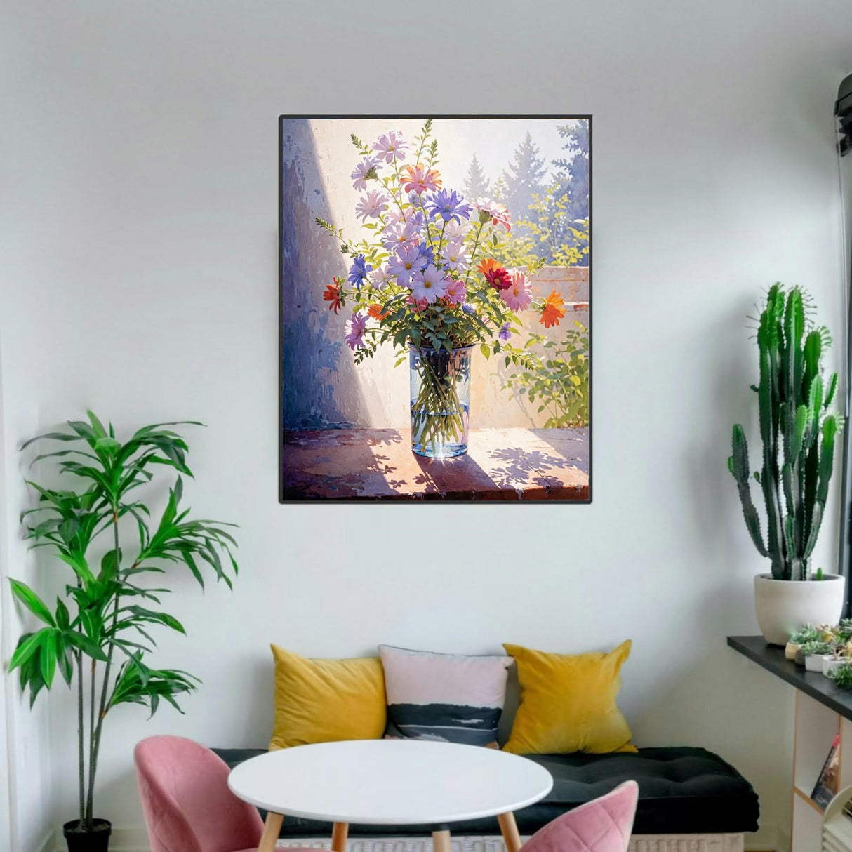 ldazao Colourful Flower Paint by Numbers Kit for Adults DIY Flowers Adult Kits for Beginner Acrylic On Canvas Adults' Paint-by-Number Kits Gift Home Wall Decor 16x20 Inch ldazao