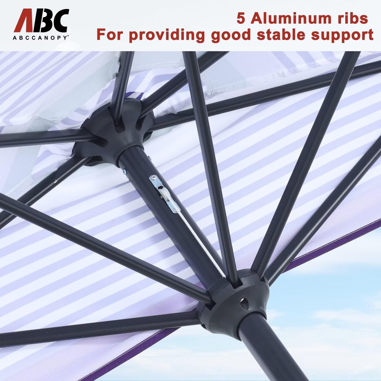 ABCCANOPY Patio Half Umbrellas 10FT (Blue Purple Stripes) ABCCANOPY