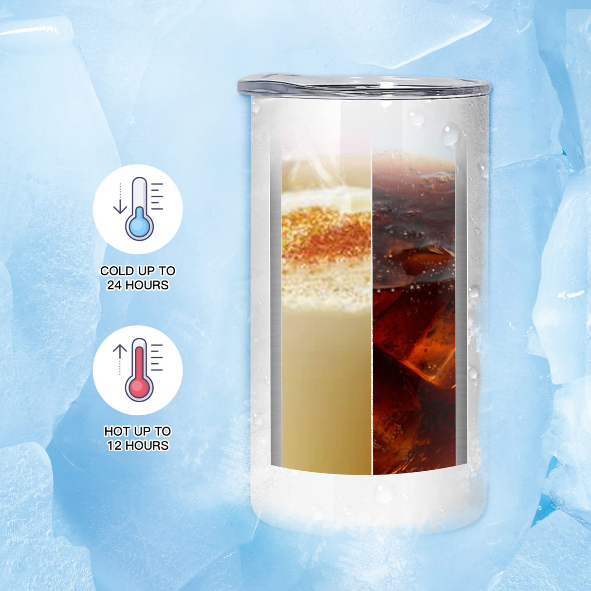 AGH 12 oz Sublimation Tumblers Blanks with Lids and Straws 4 Pack Stainless Steel Straight Skinny Tumblers for Kids Double Wall Vacuum Insulated Tumbler BPA-Free Great DIY Gift for Children AGH