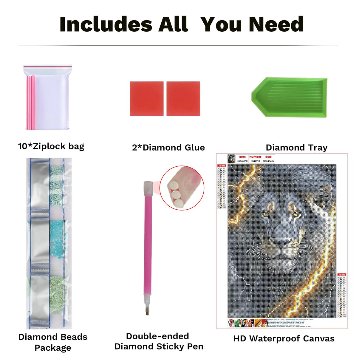 ZENDIYO Lion Diamond Painting Kits for Adults, 5D Diamond Art Kits for Adults Beginners, DIY Full Drill Diamonds Dots Gem Art Painting and Crafts for Home Wall Decor 12x16inch ZENDIYO