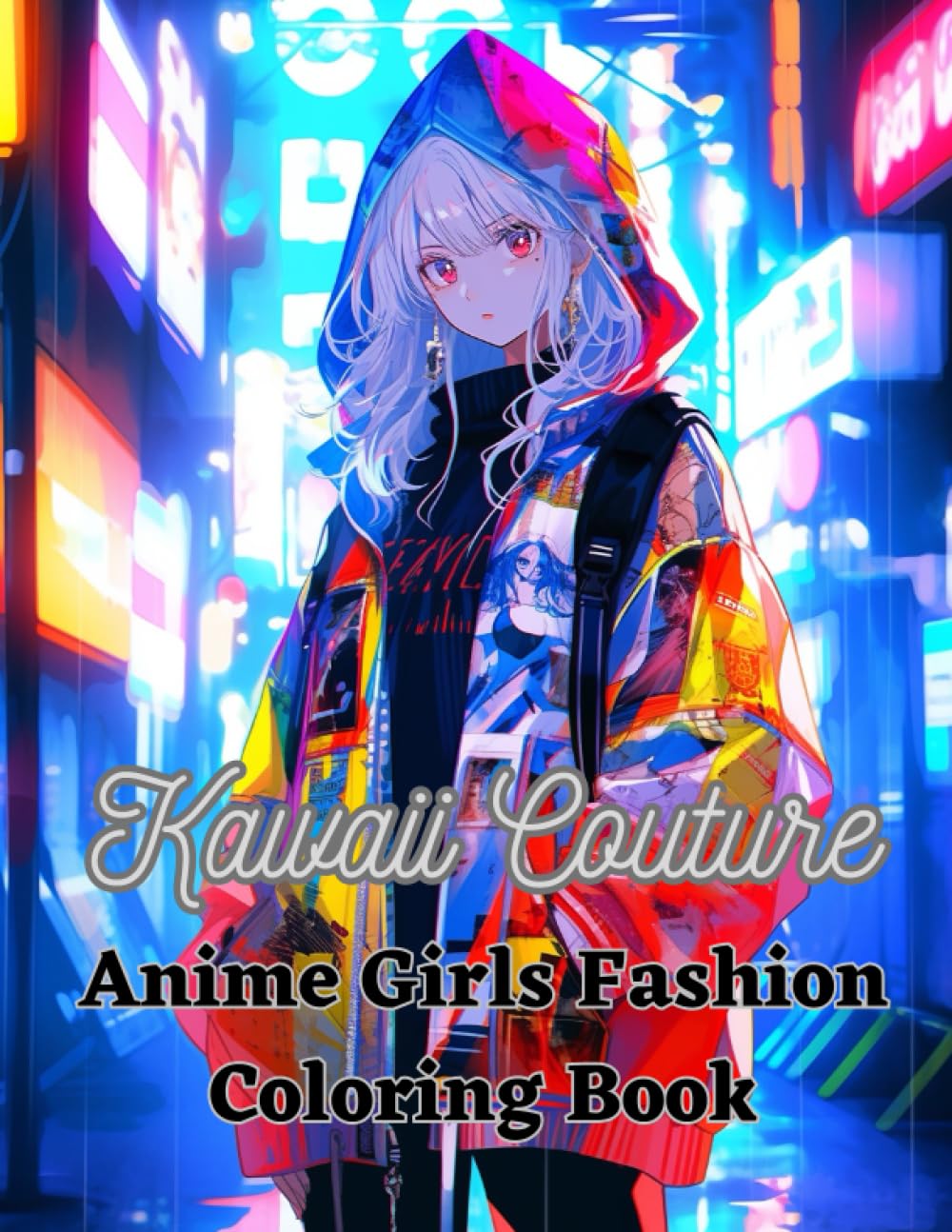 Kawaii Couture: Anime Fashion Girls Coloring Book: Trendy Outfits to Color For Teens & Adults