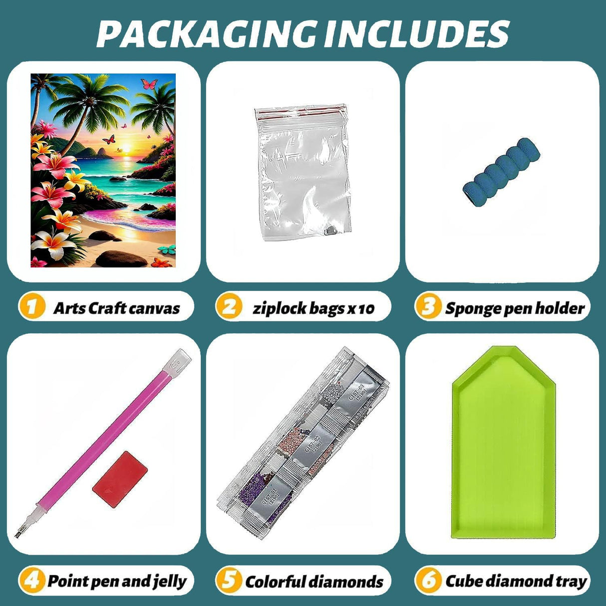 ajepon Beach Diamond Art Kits for Adults - Beach Diamond Painting Kits, Seascape 5D Diamond Painting for Adults, Gem Art Kits for Wall Home Decor Arts Craft 12x16inch ajepon