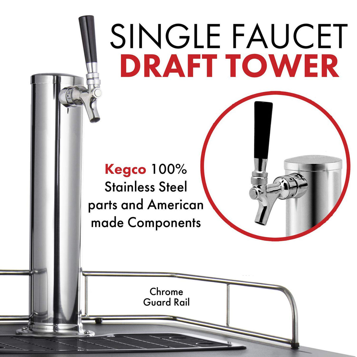 Kegco K309B-1 Keg Dispenser, Black Kegco