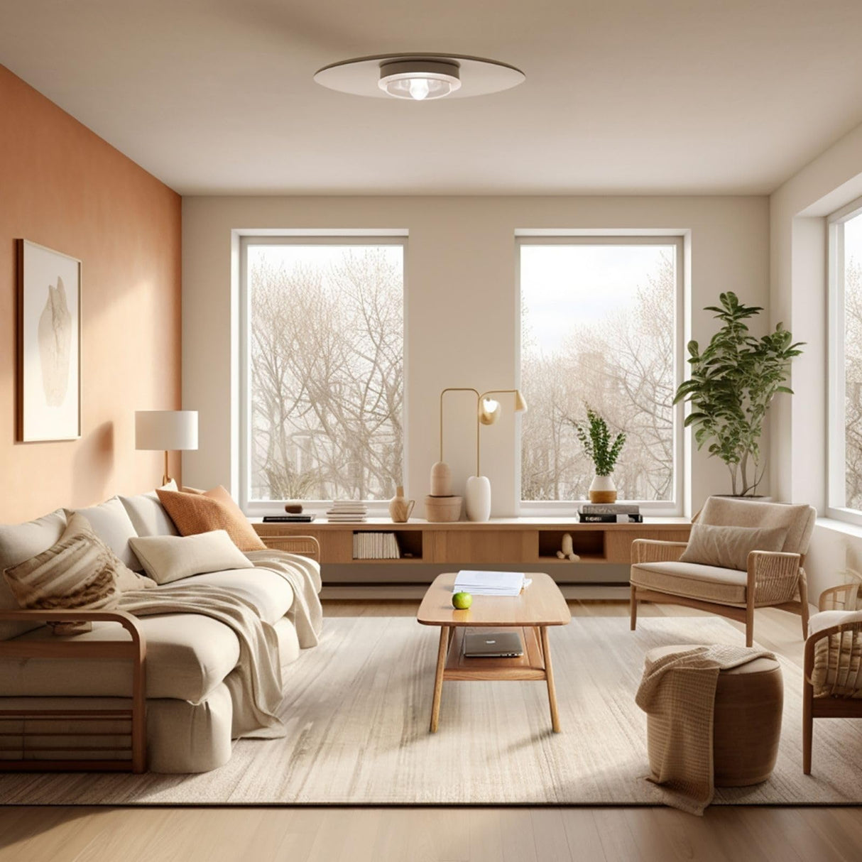 Vadisun 2-Tier Coffee Table with Storage Shelf, Natural Color 100% Solid Wood Table for Living Room, Elegant Furniture for Small Apartment (Natural, 39.37“ x 19.69” x 17.32“) Vadisun