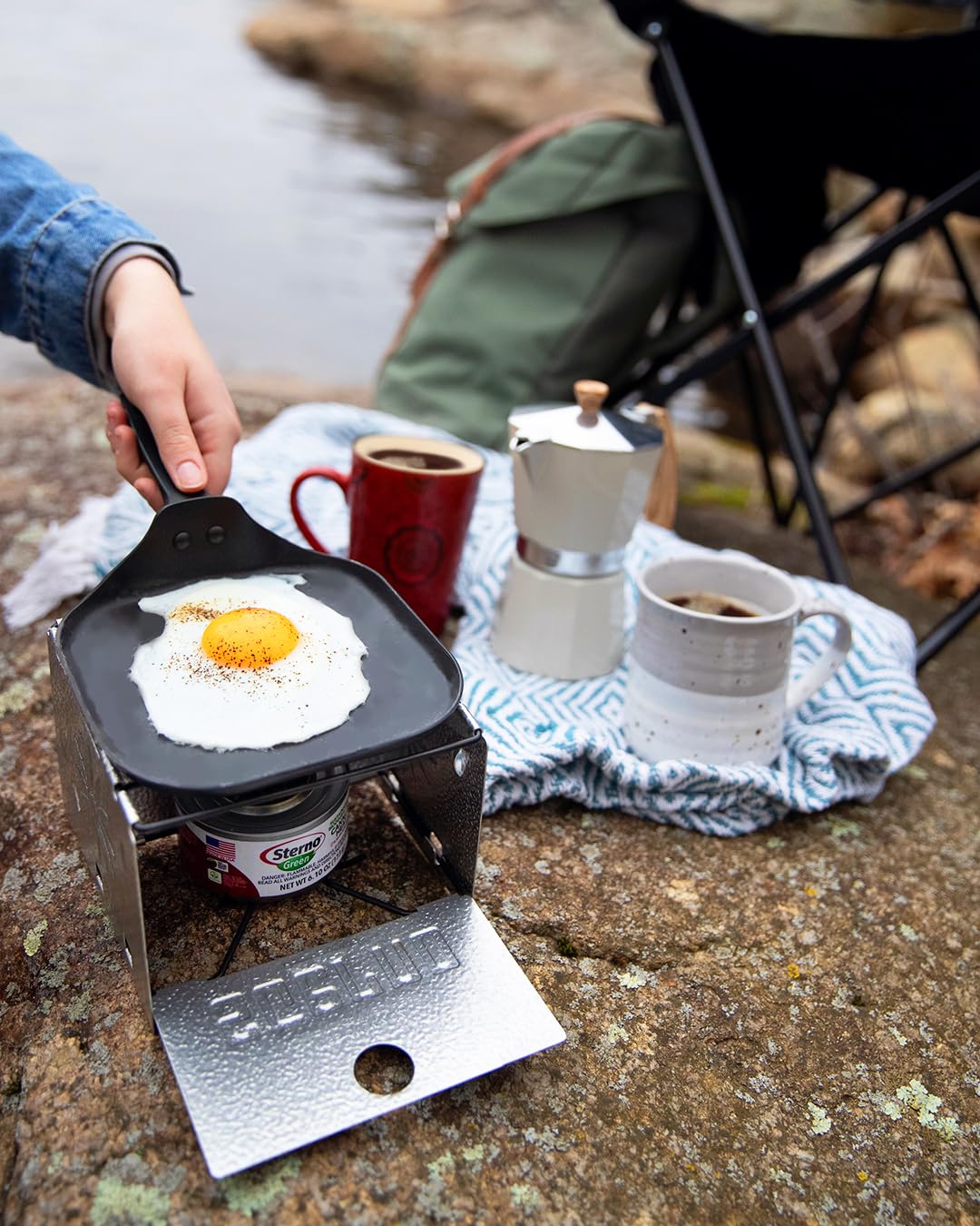 Sterno Foldable Camp Stove - Portable Camping Stove for Outdoor Cooking, Easy-to-Assemble for Outdoor Picnics, Tailgating, & Emergencies - Pack of 1, Silver Sterno
