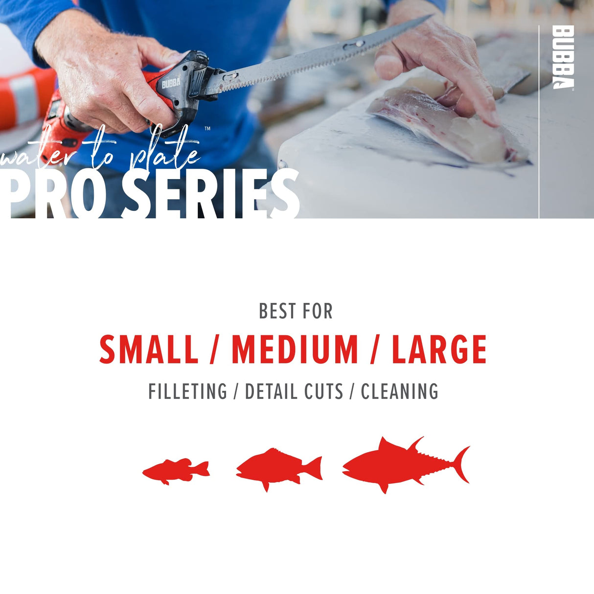 BUBBA Pro Series Lithium-Ion Electric Fillet Knife with Non-Slip Grip Handle, 4 Ti-Nitride S.S. Coated Non-Stick Reciprocating Blades, Charger and Case for Fishing BUBBA