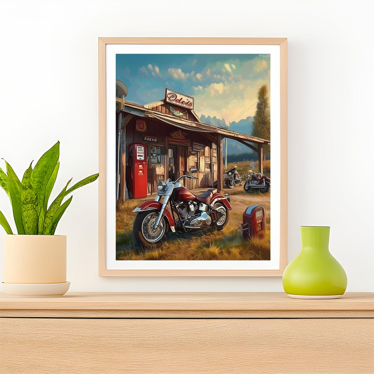 IPISSOI Funny Motorcycles Gas Station Diamond Art Painting Kits for Adult 5D Diamond Art for Adults Round Drill Painting by Diamonds Art and Crafts for Home Wall Decor Gift 12x16inch/30x40cm IPISSOI