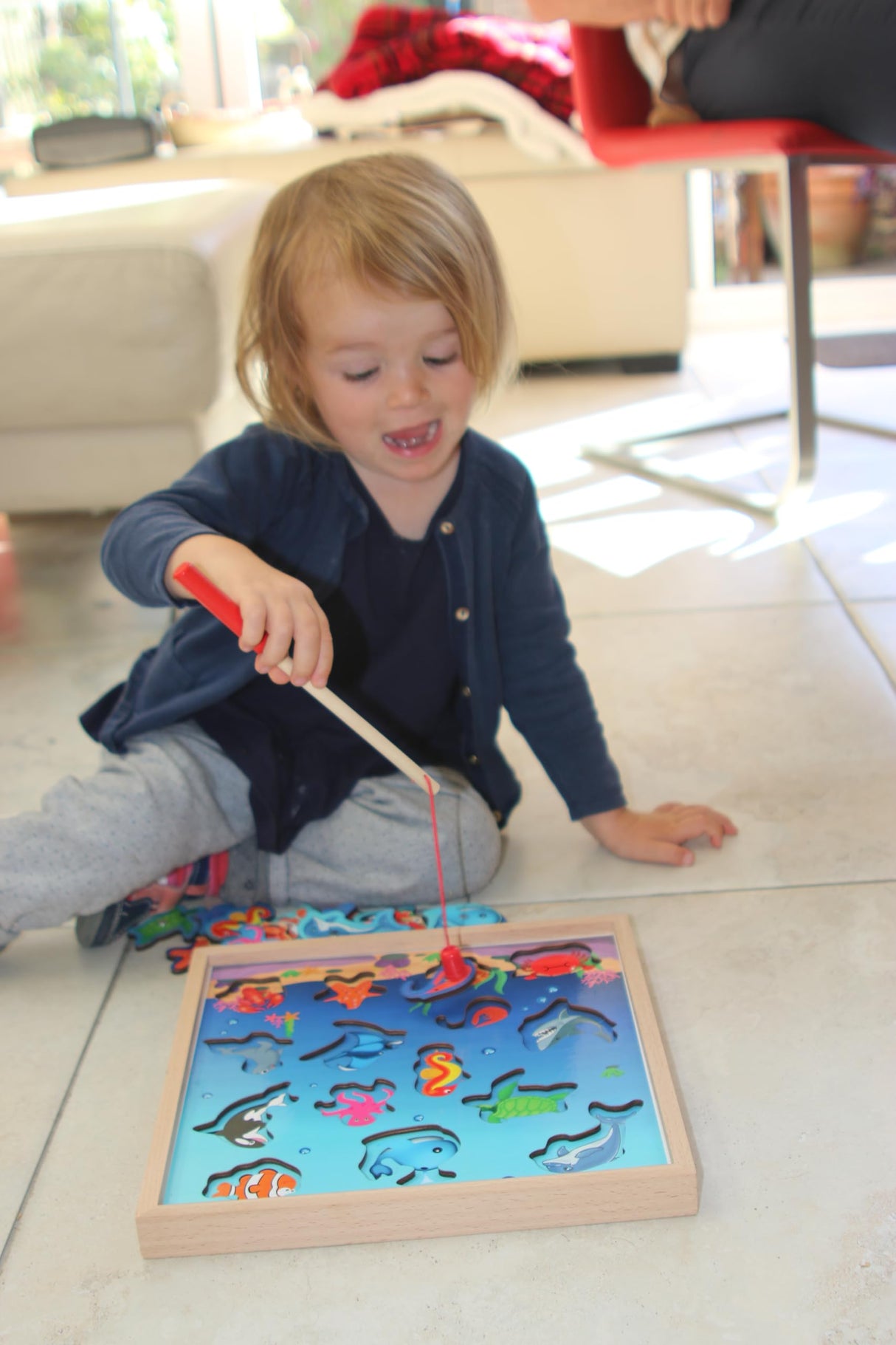 TOWO Wooden Fishing Game-Magnetic Fishing Puzzles with Numbers Jigsaw Puzzle- Sea Creatures Kids Fishing Game Educational Toys for 3 Years Old Math Toy Montessori Materials Toys of Wood Oxford