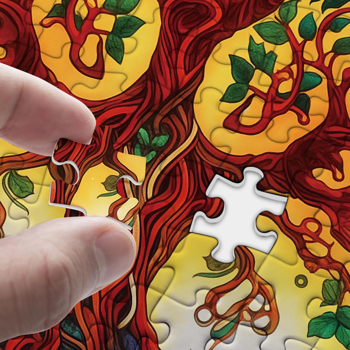 Tree of Life Puzzles for Adults 1000 Pieces, Mandala Tree Jigsaw Puzzles, Nature Plant Round Puzzles, Hard Challenging Puzzles PPuzzling