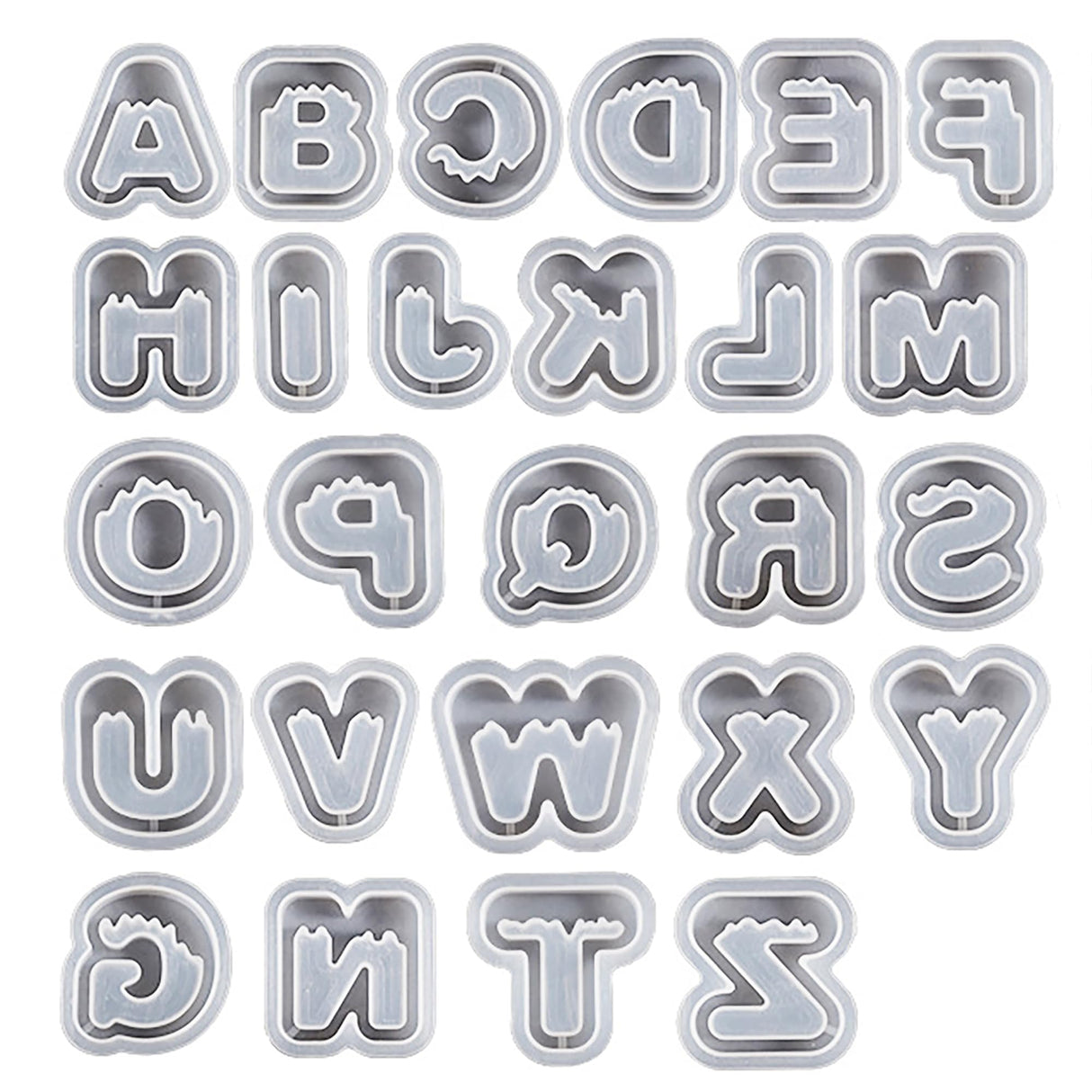 26 Pack Letter Candle Molds - Alphabet & Clay Molds for Resin Casting & Candle Making EVERELAM