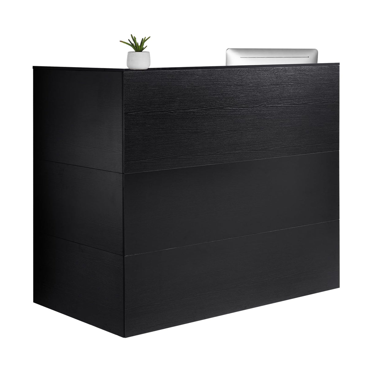 VEVOR Reception Desk, 55Inch L-Shaped Front Counter Table, Office Reception Counter with Drawer Keyboard Tray and Storage Cabinet, for Checkout, Lobby, Beauty Salon & Office, Black VEVOR