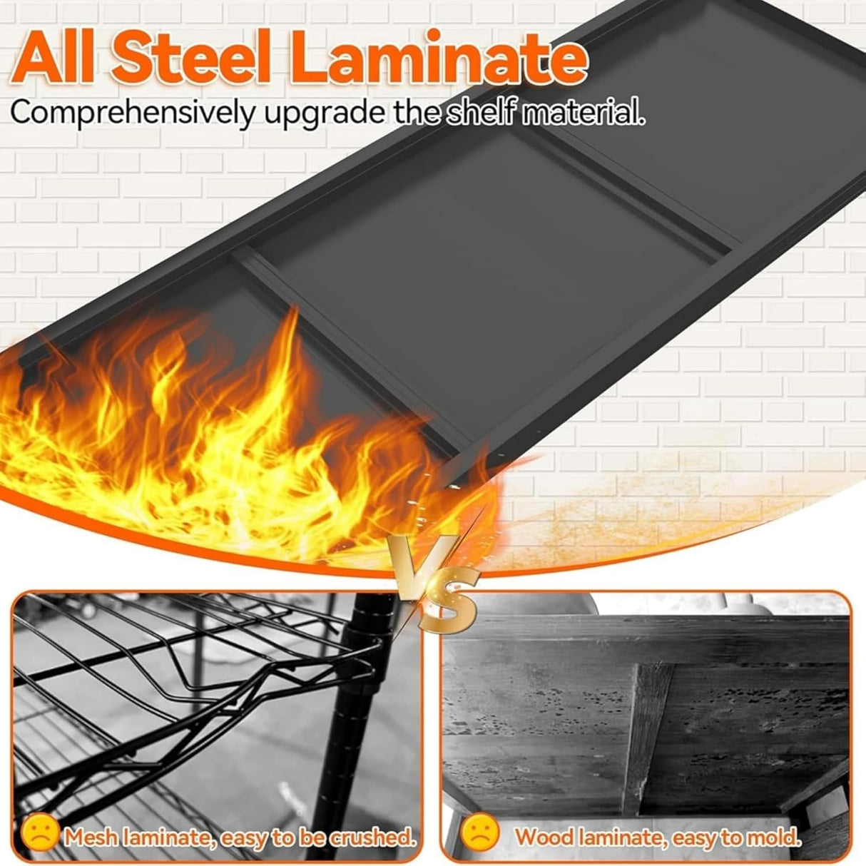 Notmise Garage Shelving Units and Storage, Heavy Duty Storage Shelves Adjustable Tall Shelf Steel Shelving for Industrial, Warehouse, Basement Notmise