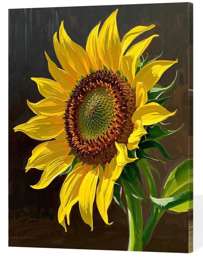 ACANDYL Sunflower DIY Paint by Numbers Kit for Adults Beginner Paint by Number for Adults Canvas Painting by Number DIY Acrylic Oil Painting on Canvas Arts Craft Decoration Flower 16x20 in