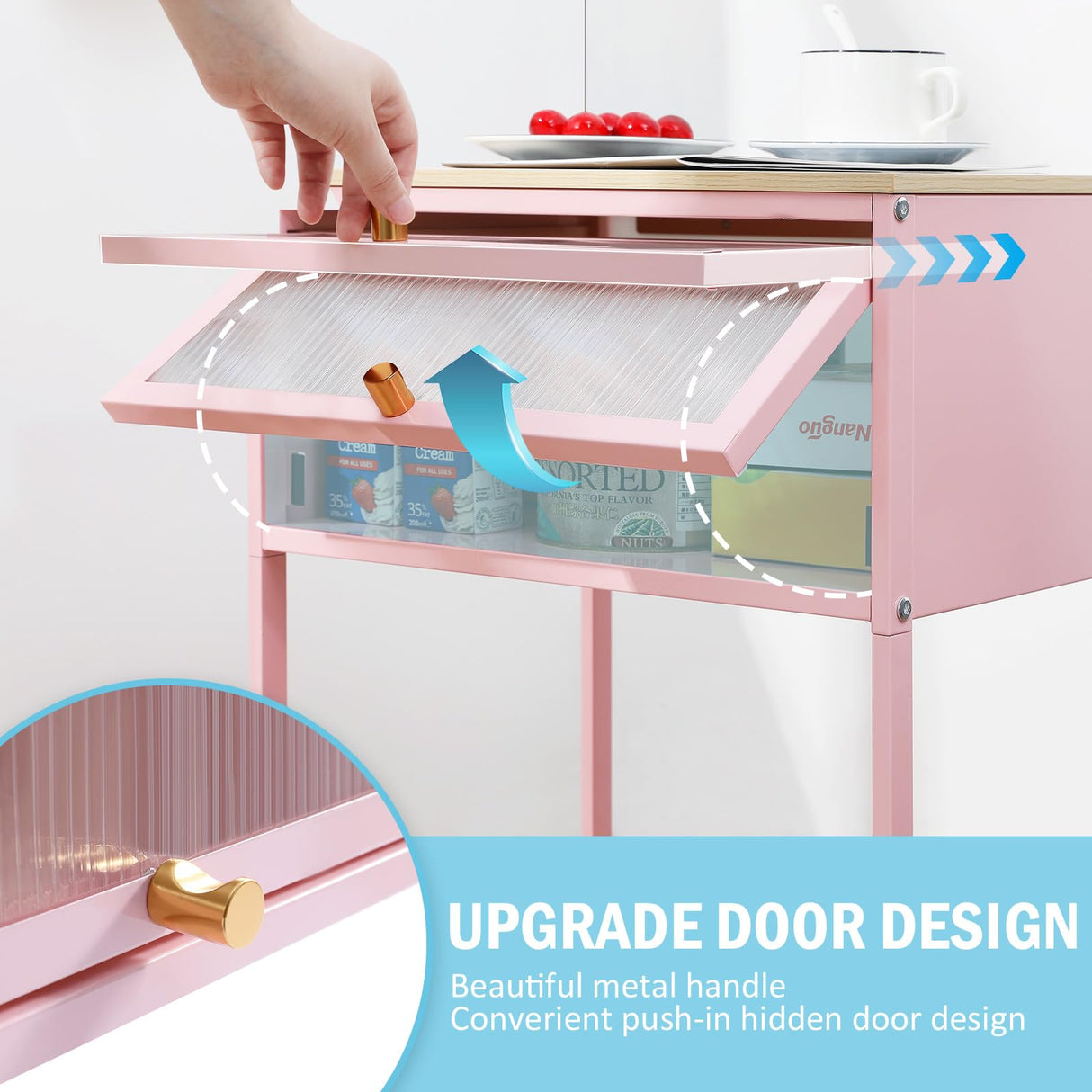 SYKIARIOL Pink Nightstand,End Tables with Storage Drawer,Bedside Table with Open Storage Shelf,Metal Side Table,Durable Wood Top Side Table for Bedroom,Living Room,Dorm,Guest Bedroom,Pink SYKIARIOL