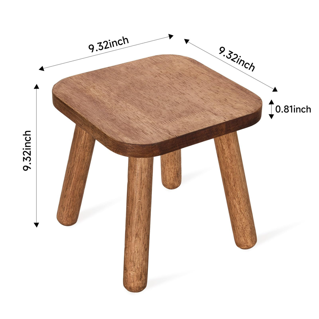 JUJIAFU Solid Wood Stool Wooden Step Stool for Adults Small Wooden Stool Square Stool Sitting Stool Legs Detachable for Kitchen Bathroom Living Room (9.32High) JUJIAFU