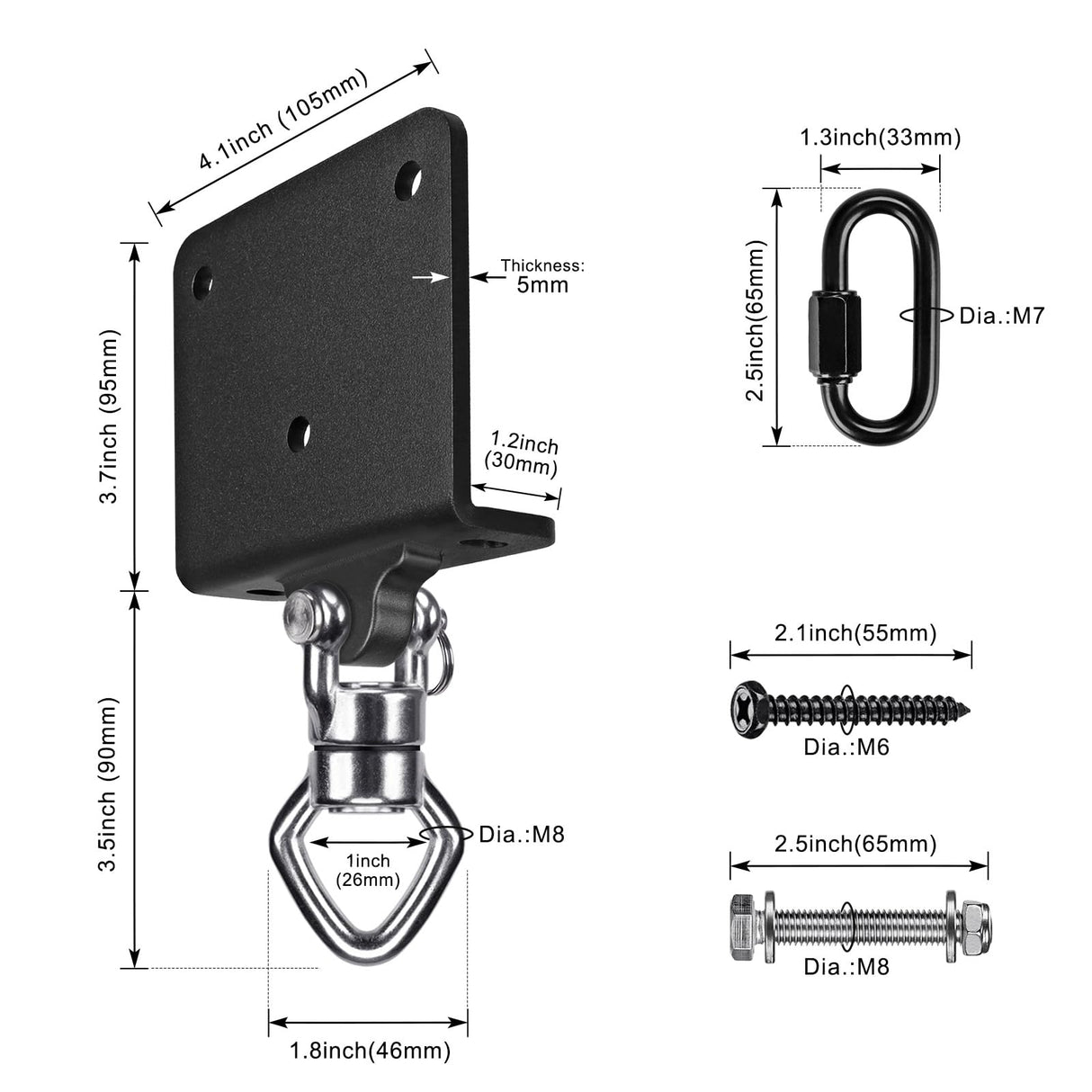SELEWARE Punching Bag Hanger with Bearings Heavy Bag Beam Mount Hardware 360° Rotation Boxing Bag Hanger I Beam Heavy Bag Hanger Beam Mount Hooks with Carabiner for Hanging Heavy Punching Bag Sandbag SELEWARE