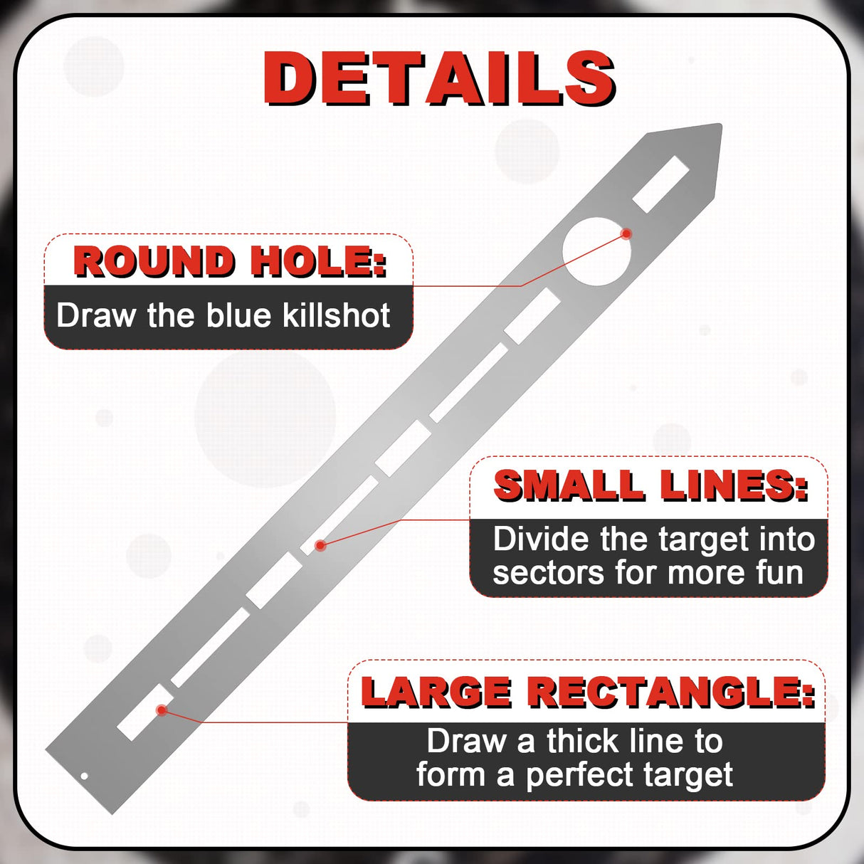 Axe Throwing Target Template Stainless Steel Target Template Stencil Comes with 3 Markers Axe Throwing Target Board Stencil Axe Throwing Set for Drawing Target Template, 20 x 2 Inches (Simple) Epakh