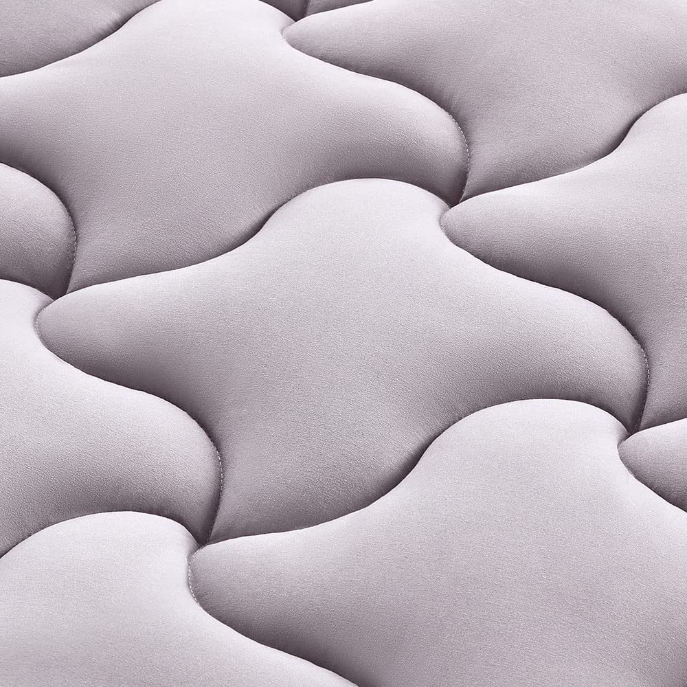 SLEEP ZONE Mattress Topper Twin, Cooling Mattress Pad, Quilted Fitted Mattress Cover, Machine Washable Mattress Protector, Soft Fluffy Down Alternative, Deep Pocket 8~21 inch (Grey, Twin) SLEEP ZONE