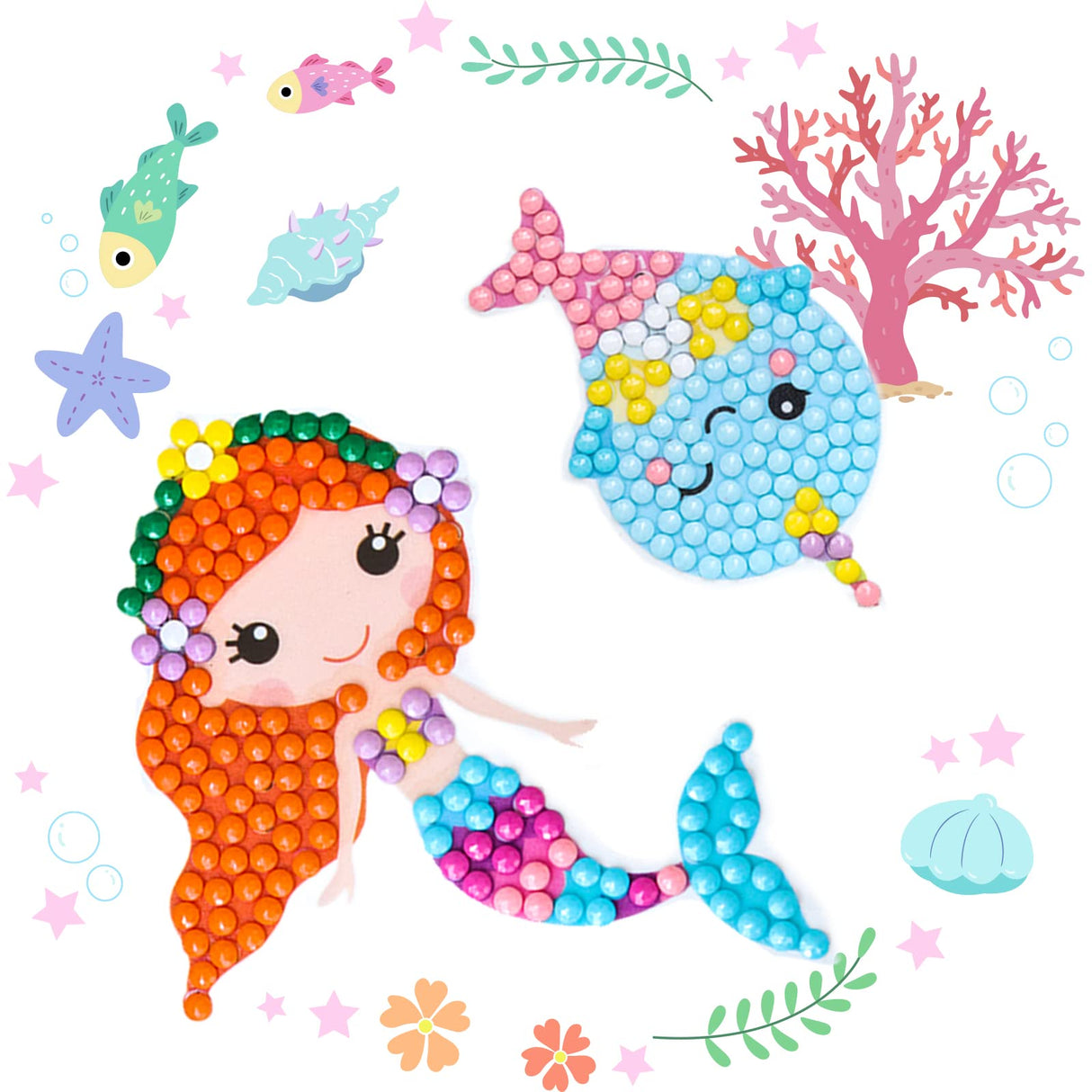 Cymbana Painting Diamond Kits for Kids 18 Pcs Princess and Their Buddy Gem Art Sticker for Kids Ages 6-8 8-12 Contains Unicorn, Mermaid Cymbana