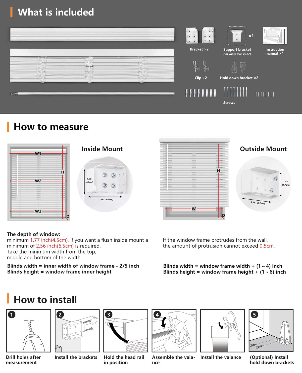 LazBlinds 2-inch Cordless Faux Wood Blinds with Royal Valance, Room Darkening Horizontal Window Blinds, Inside Mount Blinds for Windows - Fit for Window 34.625'' W x 36'' H - White LazBlinds