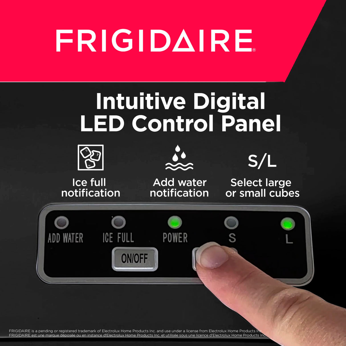 Frigidaire, 26 Lbs Portable Compact Icemaker, Ice Making Machine, Black, White, Medium Frigidaire