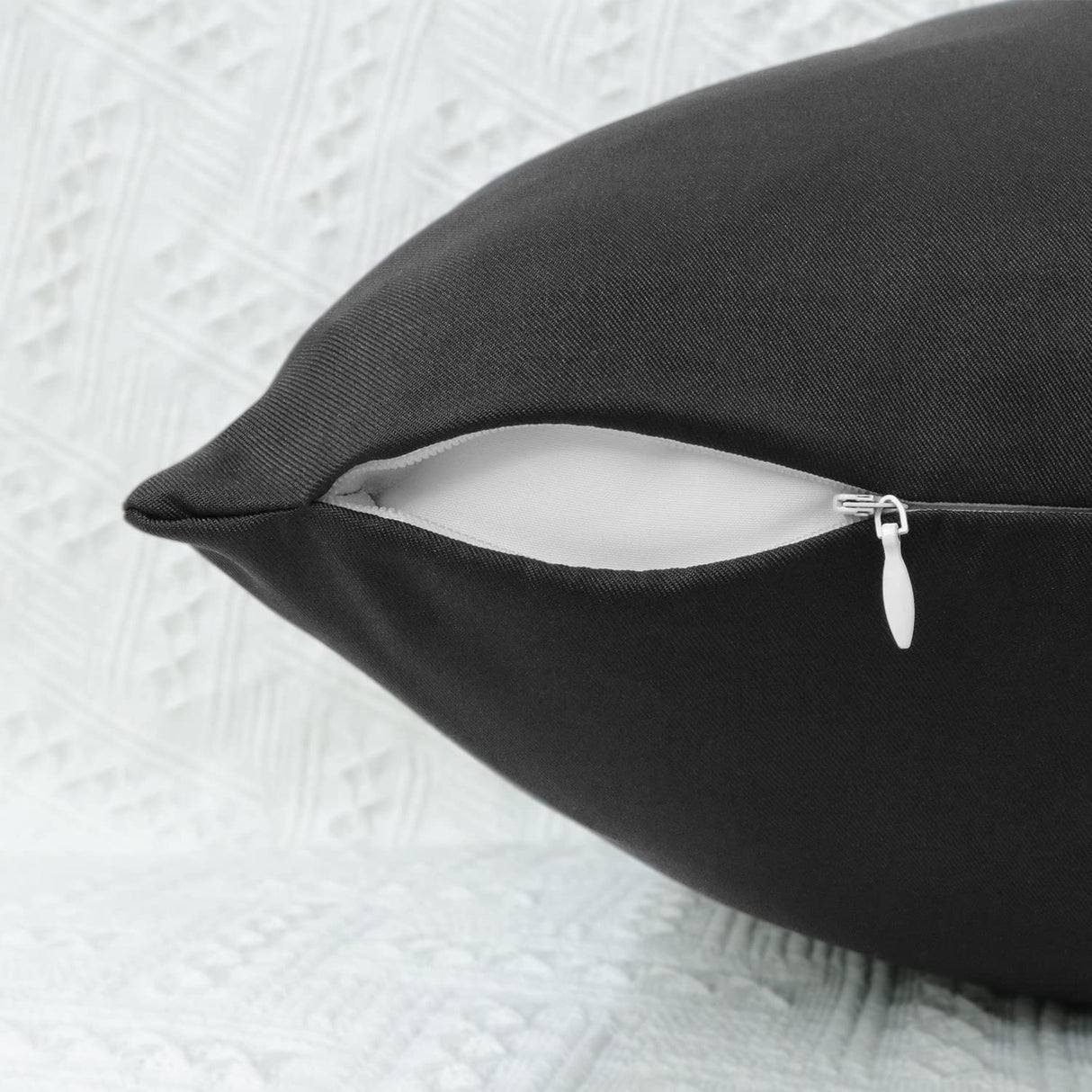 Coddsmz Set of 2 Sublimation Blanks Pillow Cases Cushion Covers Heat Transfer Pillow Cases DIY Cushion Cover with Concealed Zipper 18x18 Inch Black Coddsmz