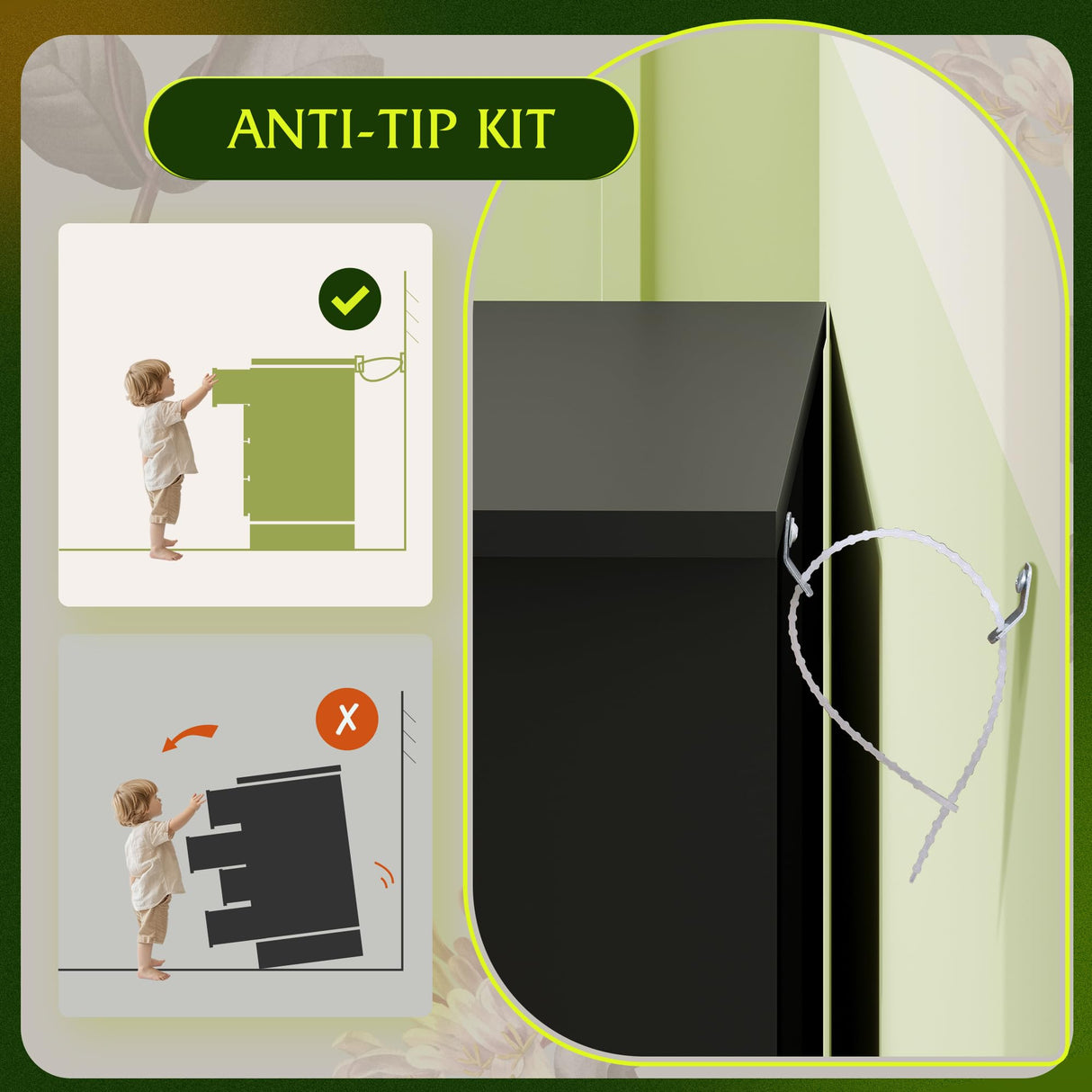 WLIVE Black LED Dresser for Bedroom, Tall Wood Dresser with 4 Drawers and Open Shelf, Chest of Drawers with Charging Station and LED Lights for Living Room, Hallway, Closet WLIVE