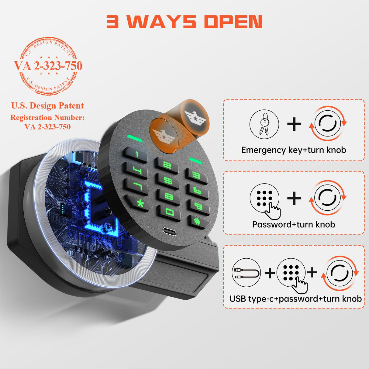 Safe, 8.0 Cu ft Extra Large Home Safe Box Fireproof Waterproof with Triple Door, Digital Safe with Deposit Slot, Key Hook & Adjustable Shelf, Money Safes with Backlit Keypad & Dual Alarm for Home Omethey