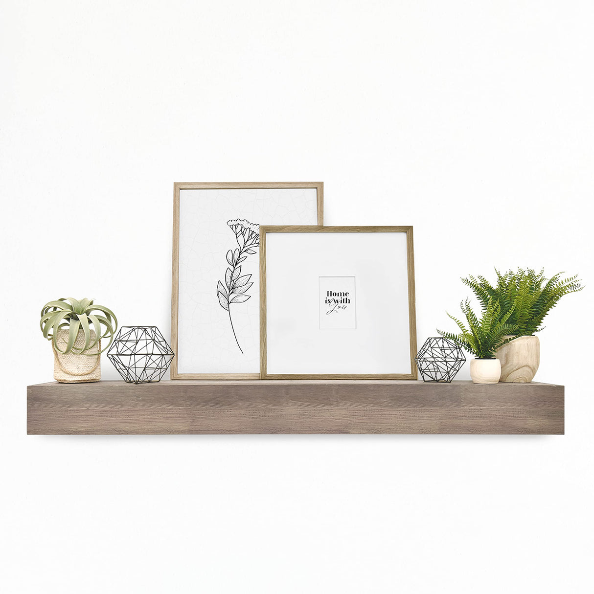 MCS 60-Inch Mantel, Master & Co Antique Natural Finsh Solid Wood Floating Fireplace Mantel, Long Floating Shelf for Livingroom with Wood Cleat Hanging System, Photo and Home Decor Display Shelf MCS