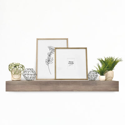 MCS 60-Inch Mantel, Master & Co Antique Natural Finsh Solid Wood Floating Fireplace Mantel, Long Floating Shelf for Livingroom with Wood Cleat Hanging System, Photo and Home Decor Display Shelf