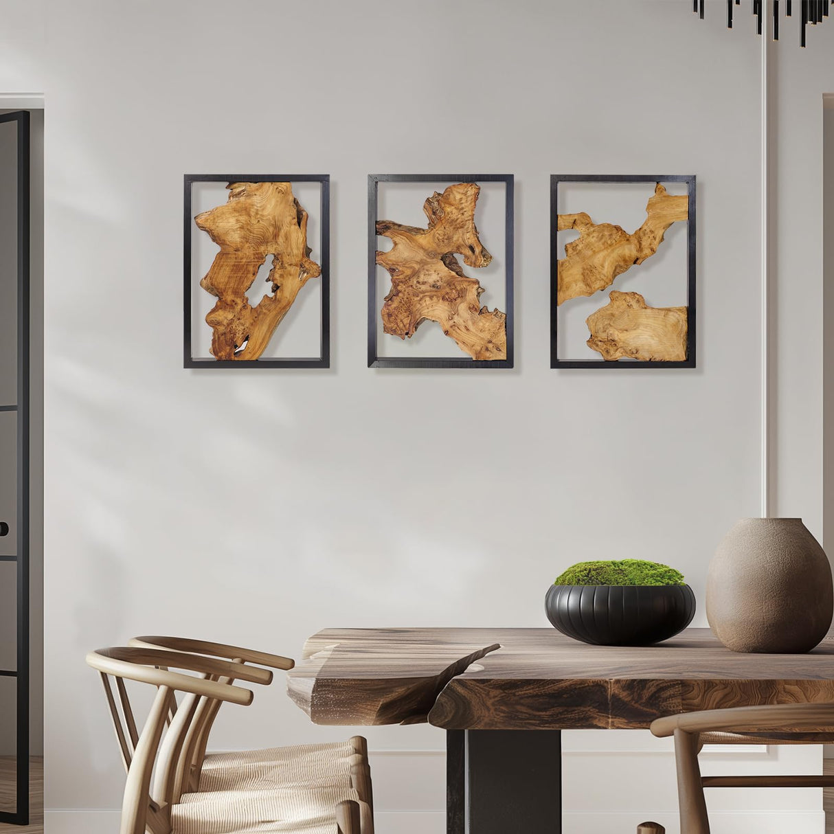 NAHARO Modern Wood Wall Decor- Natural wood Handcrafted Rustic Charm for Your Home - Perfect for Living Room, Bedroom,Kitchen,or Office NAHARO