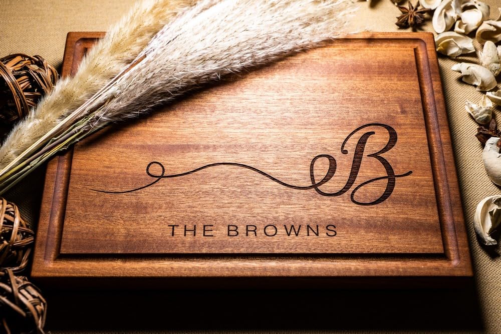 Walnut Artisan Personalized Cutting Boards, Custom Wedding, Anniversary or Housewarming Gift Idea, Wood Engraved Charcuterie Board for Couples, Walnut Artisan Gallery