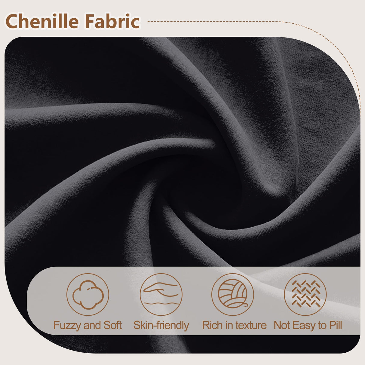 129.5" Modular Sectional Sofa, Cloud Memory Foam Couch, Modern Curved Couch Chenille Upholstered Deep Seat Sofa with 5 Pillows, No Assembly Required Oversized Corner Couches for Living Room (Black) IZLKQC