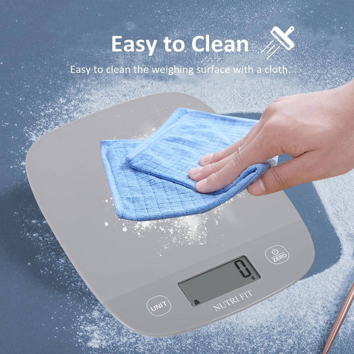 NUTRI FIT Food Scale Kitchen Scales Digital Weight Grams and Ounces for Baking Cooking, Weighing Scale Portion Control, Max 11lb 1g Increment 6 Units Smart Tare Hanging Storage, Gray NUTRI FIT