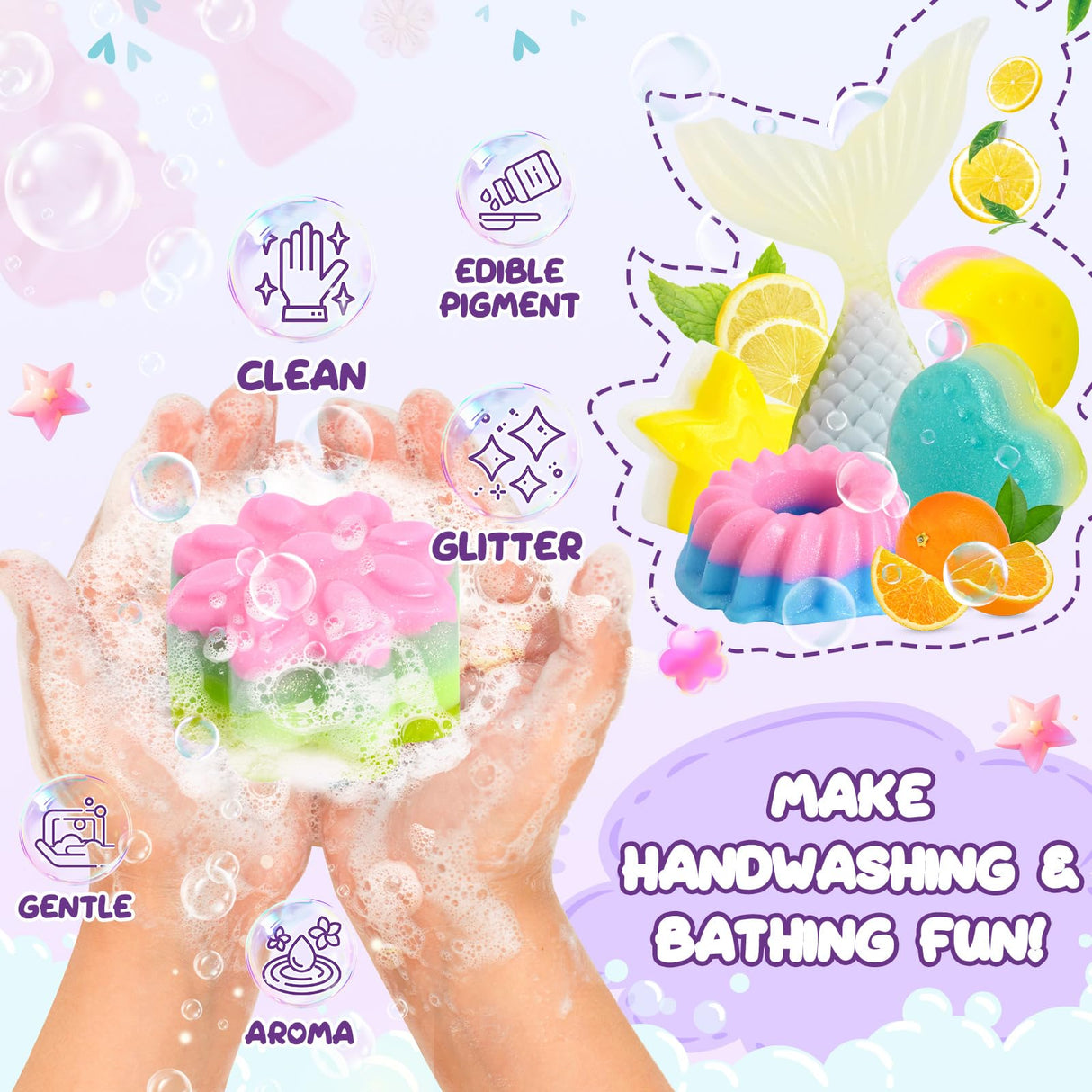 Jcoos Soap Making Kit for Kids, Make Your Own Soap Kit Soap Making Kit Science Kits for Kids Age 8-12, 9 Soap Mold, Soap Base, Scents, Activities Girls Crafts Ages 6-8 4-8 Christmas Gifts Jcoos