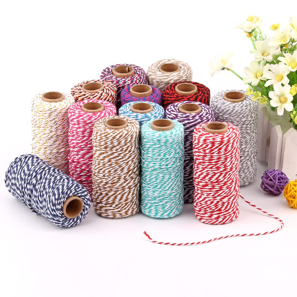 Cotton Twine, 328 Feet Red & White - Craft & Wedding Decor, Butchers & Christmas Wrapping String FLIPPED