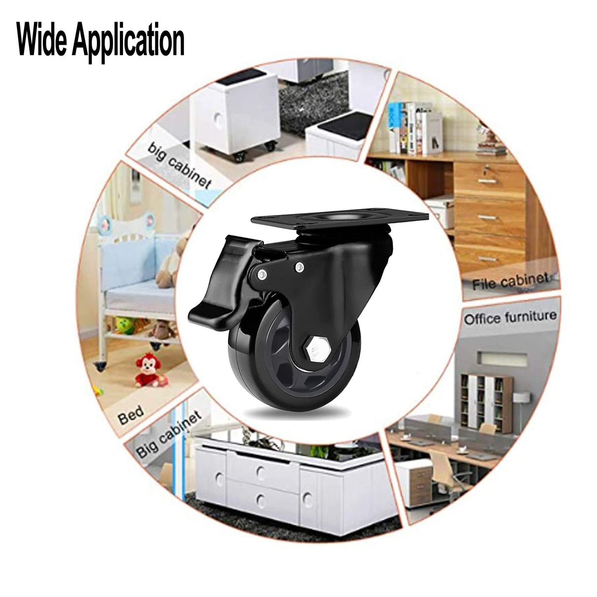 Swivel Caster Wheels 1100lbs,3 Inch Casters Set of 4,Heavy Duty Casters with Brake,YAEMIKY Premium Dual Locking Castors with Plate for Cart,Furniture,Workbench,Trolley(16pcs Screws Included) YAEMIKY