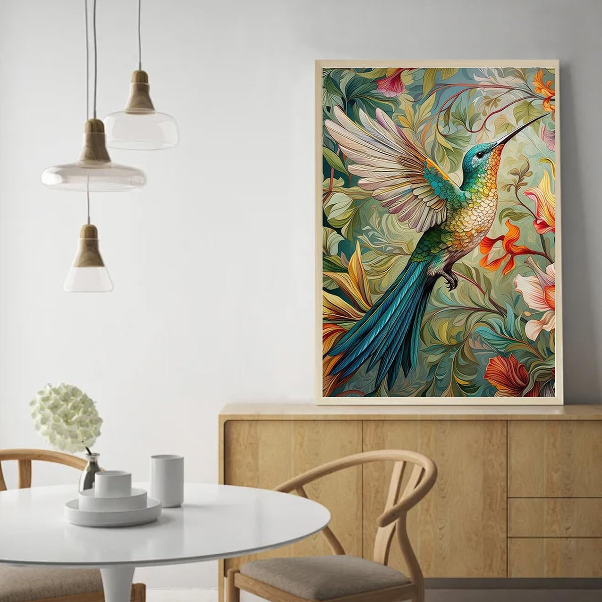 Mnsdiyrs Hummingbird Paint by Numbers Kits for Adults, Paint by Numbers for Adults, Acrylic Painting by Numbers Kits Canvas for Gift Home Wall Decor 16x20 Inch Mnsdiyrs