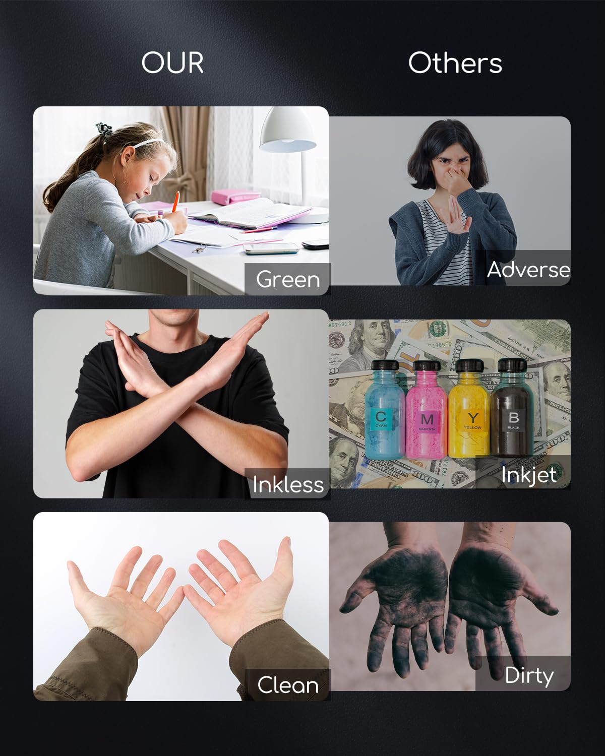 Portable Printers Wireless for Travel, Inkless Thermal Printer, Bluetooth Mobile Printer Support 8.5" X 11" Letter & A4 Size, Compatible with iPhone Android Laptop, Compact Printer for Home Car Office TATTMUSE