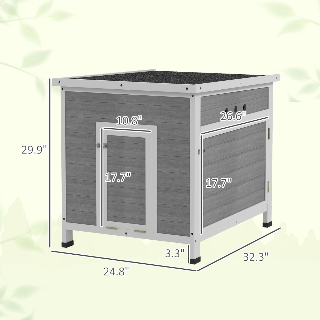 PawHut Duck Coop, Wooden Rabbit Hutch with Openable Roof, Removable Floor, Double Doors, Ramp, Weatherproof Pet House, Small Animal Outdoor Shelter for 2-4 Chickens, Geese, 25" x 32" x 30" PawHut