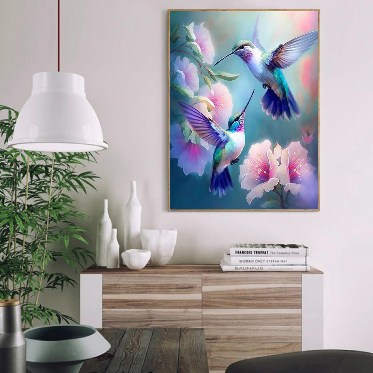 cdjlddww Hummingbirds Paint by Numbers for Adults, Birds Easy Acrylic Adult Paint by Number Kits, DIY Waterproof Birds Paint by Numbers on Canvas for Home Wall Decor Inch16X20 cdjlddww