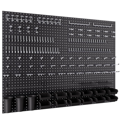 INCLY 48x36 Inch Metal Peg Board Kit with 1/4" Pegboard Hooks Accessories, 6PCS Peg Board Panels and 234PCS Black Pegboard Wall Organizer Tool Storage System for Garage Workbench Shed