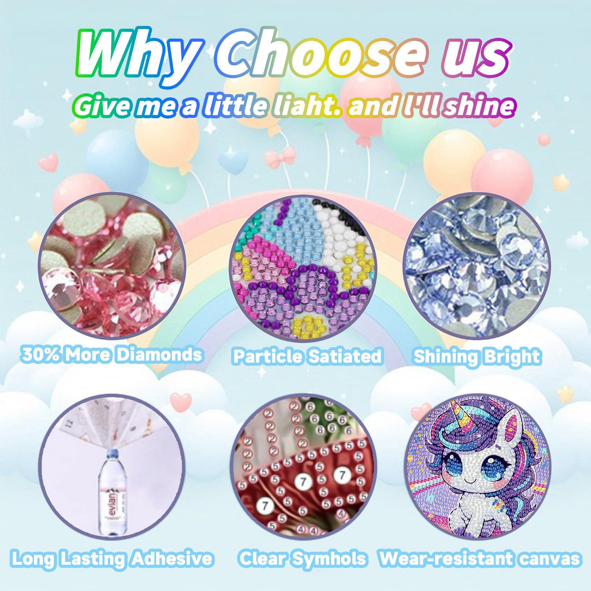 Animal Diamond Art Kits for Kids with Wooden Frame, Unicorn Diamond Art for Kids with Beautiful Package, Arts and Crafts for Kid Ages 8-12(7x7inch) WEMEON