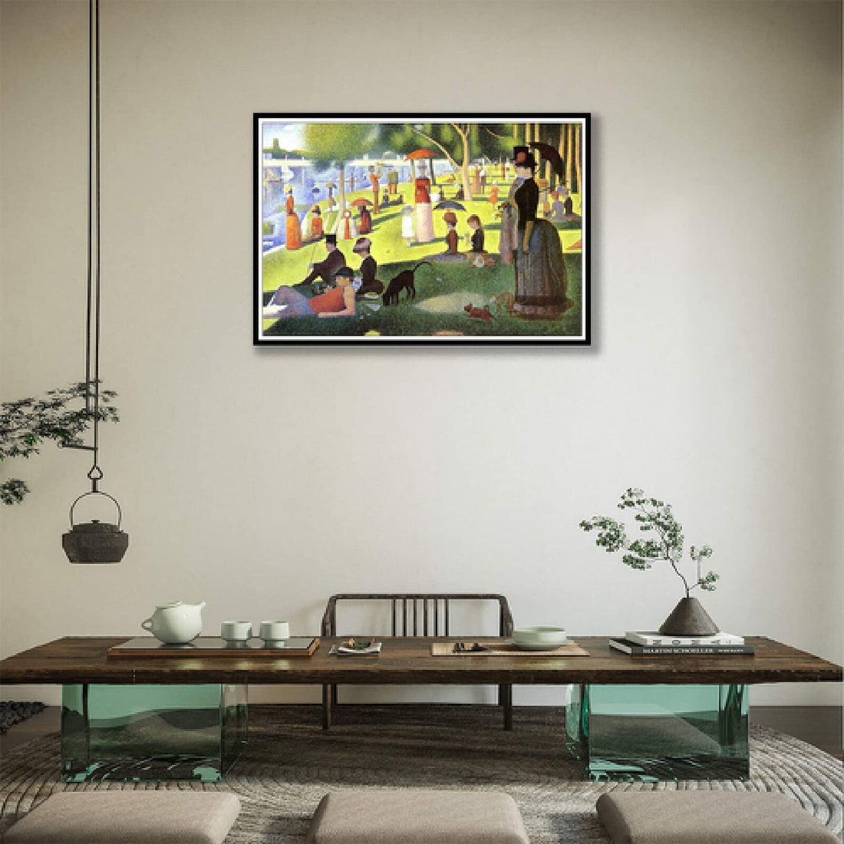 5D(A Sunday Afternoon on The Island of La Grande Jatte)Georges Seurat Diamond Painting Kits for Adults Kids, Full Drill Round Crystal Rhinestone Diamond Art Craft Canvas for Home Wall Deco(12X16Inch) Red Mills