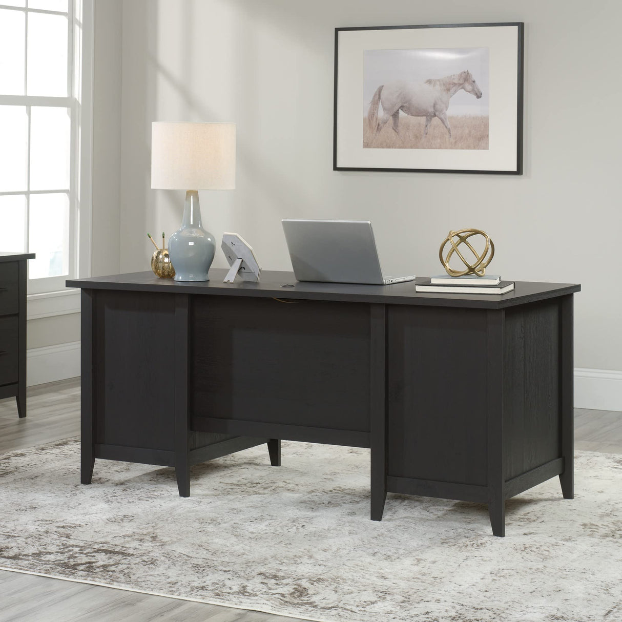 Sauder® Summit Station 66" W Executive Computer Desk, Raven Oak Sauder