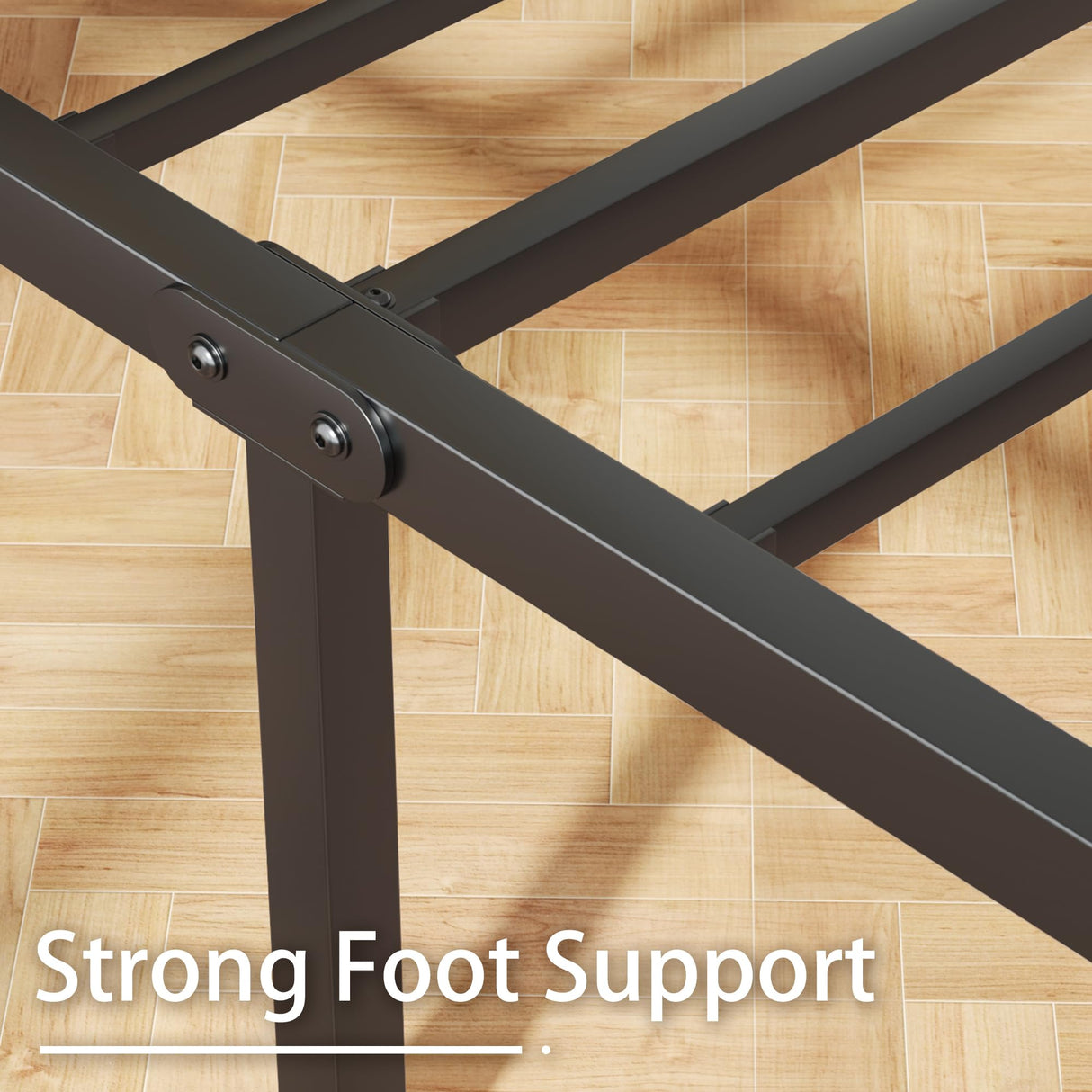 Fluest Twin Bed Frame with Headboard and Footboard, Metal Twin Bed Frame with Under Bed Storage, All-Metal Support System, No Box Spring Needed, Easy Assembly,Rustic Brown Fluest