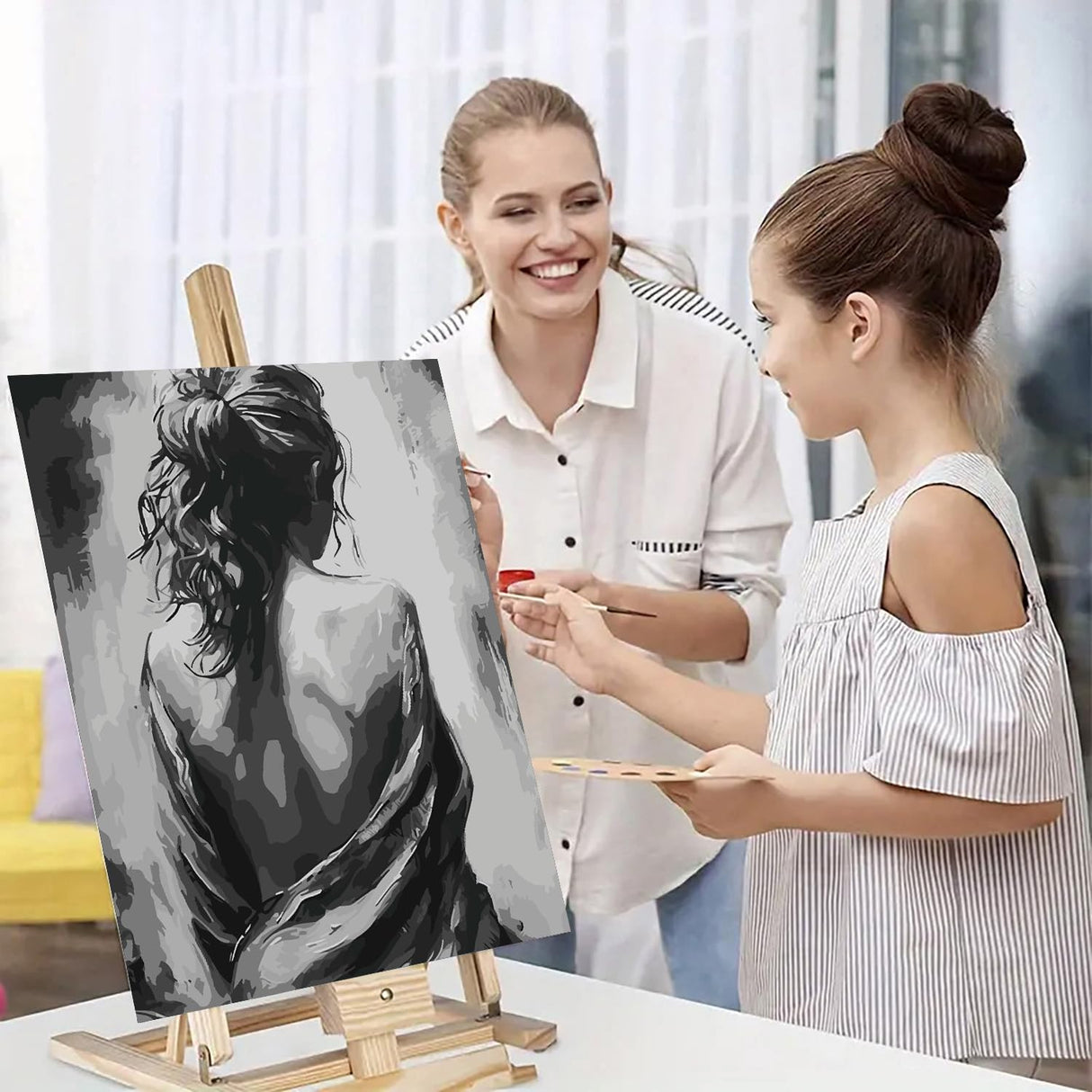 Easy Paint by Numbers Kit for Adults Beginner, People Adult Paint by Number Kits on Canvas, DIY Painting with Numbers for Adults, Acrylic Simple Oil Paints by Number Kits for Home Wall Decor 16x20 In BYGFHLYW