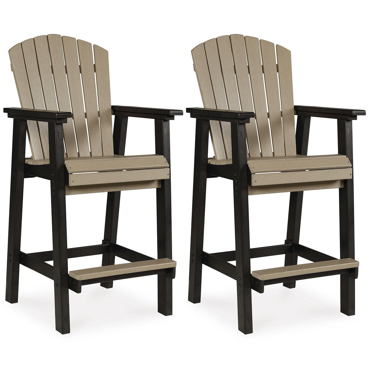 Signature Design by Ashley Fairen Trail 30" HDPE Durable Outdoor Barstool, 2 Count, Black & Brown Signature Design by Ashley
