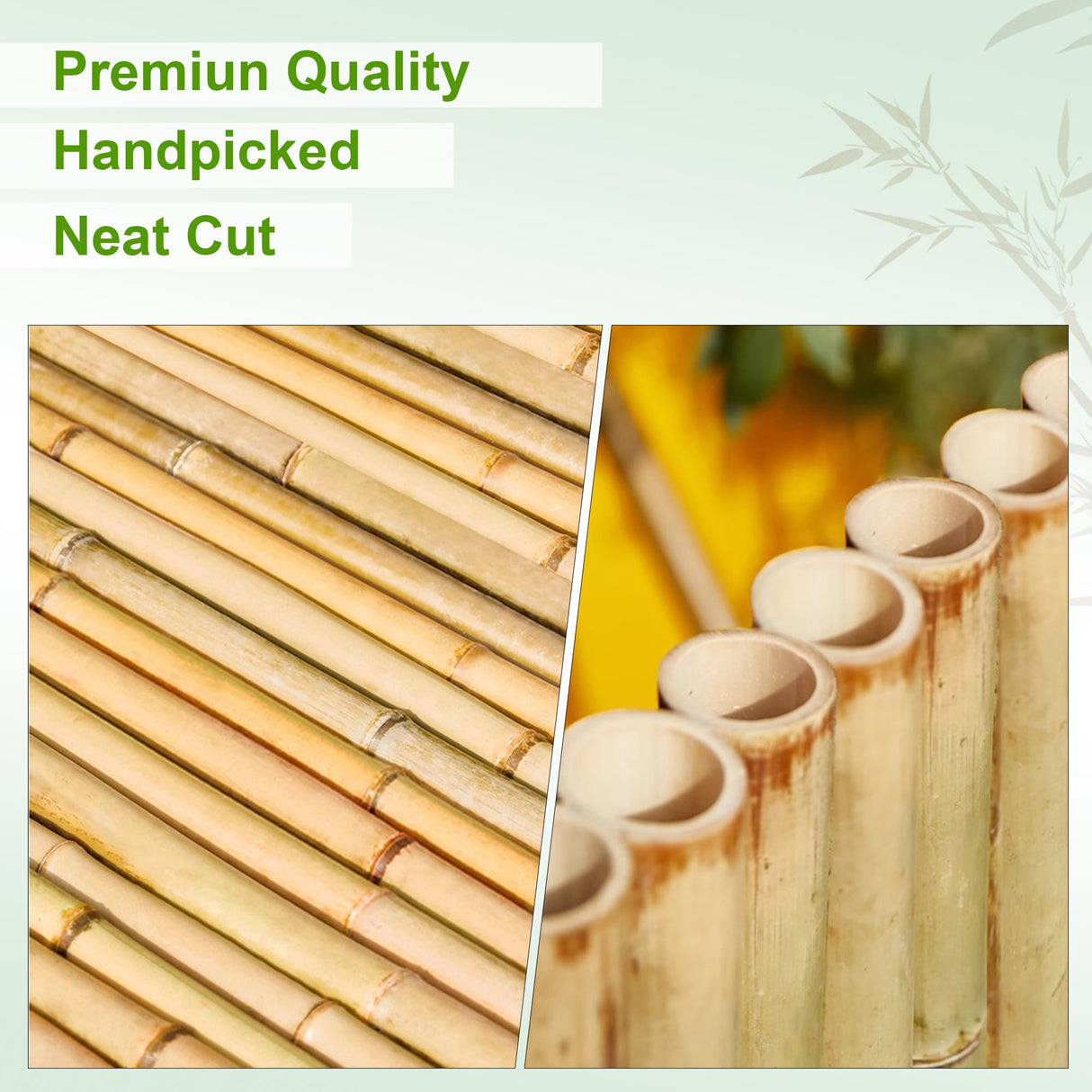 Bamboo Fence 4 ft H x 8 ft L x 0.75 in D, Natural Bamboo Privacy Screen 4 Feet High, Outdoor Or Indoor Divider Decorative Fence Rolls for Patio, Balcony, Garden and Border Pool BSMOULFA