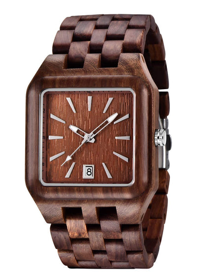 Dentily Wood Watch Men's Rectangle Dial Wooden Watches Quartz Movement Mens Watches…